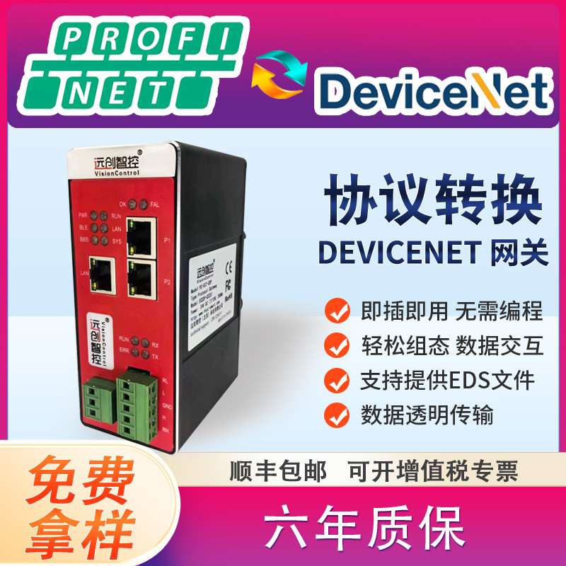 Devicenet主站转Profinet转EtherCat/CAN转EtherNetIP转换协议网