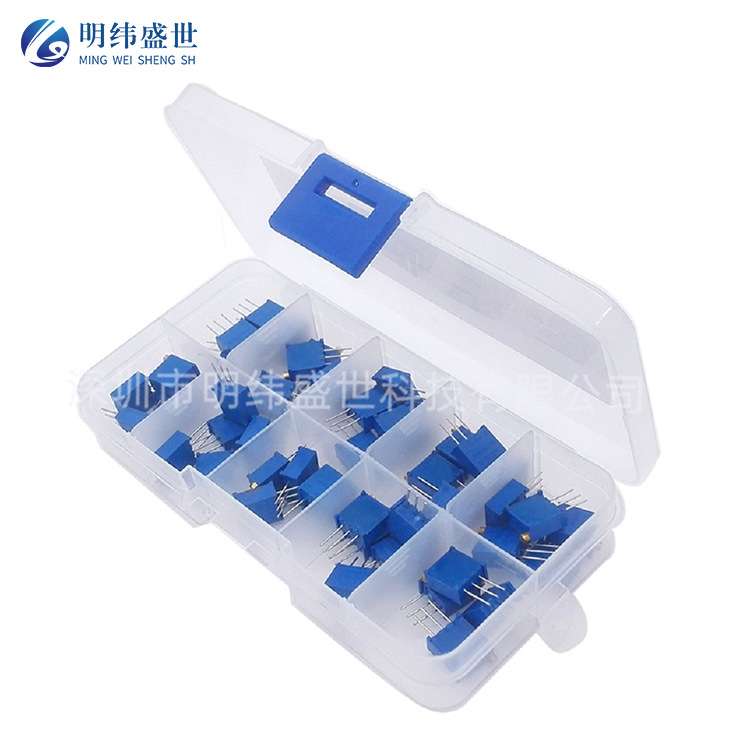 10种3296电位器带盒子 500R 1K 2K 5K 10K 20K 50K 100K 200K 1M