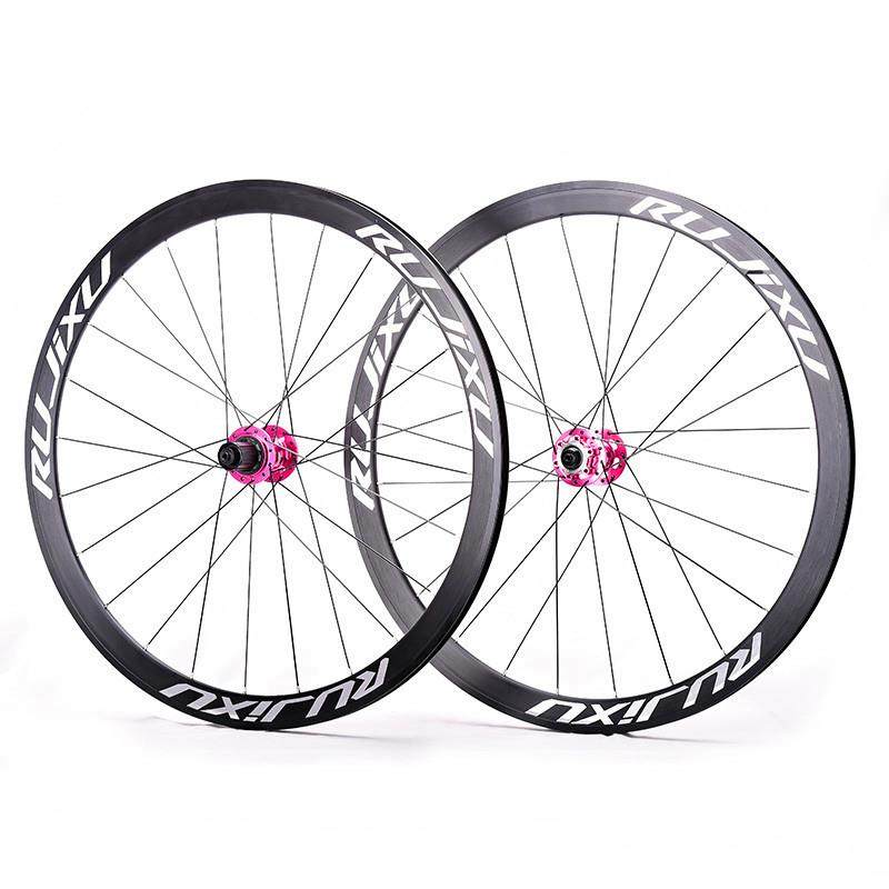 700C锐杰逊框高40mm铝合金5轴承桶轴快拆公路车碟刹轮组六爪塔基