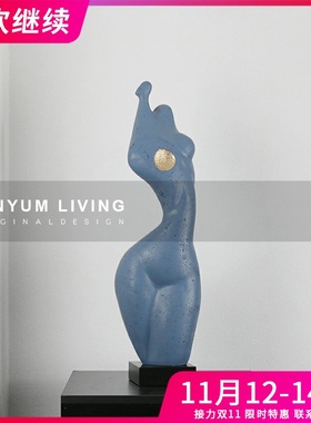 现代简约售楼处大型n抽象人物摆件样板房间客厅软装品雕塑玄关摆