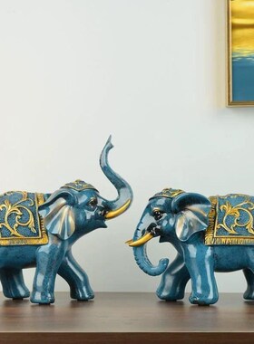 客厅办公室招财大象摆件欧式轻y奢高档电视柜酒柜玄关吉象家居饰