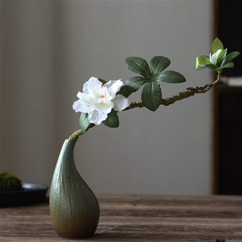 茶桌摆件小花瓶家装高级感迷你细口高端艺术感办公室新中国风插花