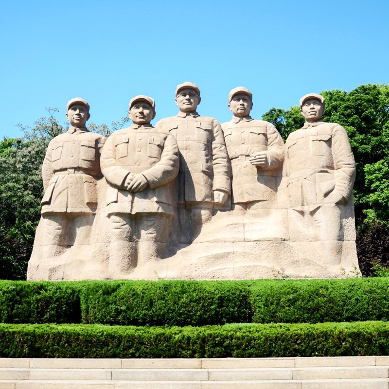 人物石雕像定制五大常委玻璃钢雕塑制作户外大型名U人物石雕刻摆