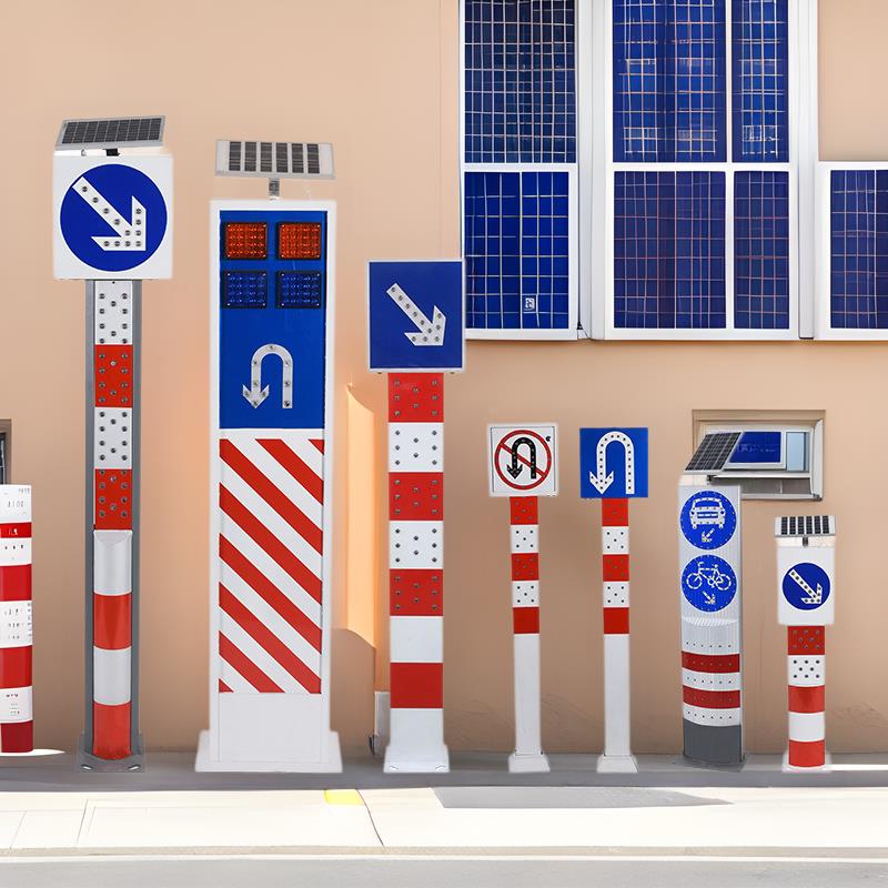 太阳能警示柱LED发光立柱交通信号导向牌道口警示标志牌指示标志
