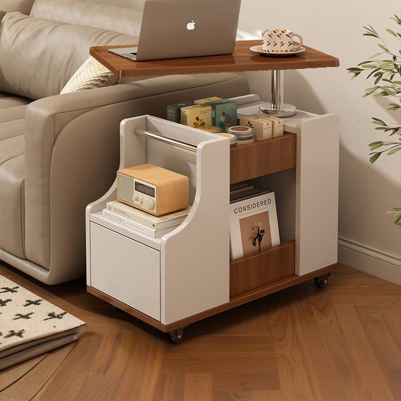可升降旋转边几小户型客厅沙发侧边柜家用茶几小推车可移动收纳桌