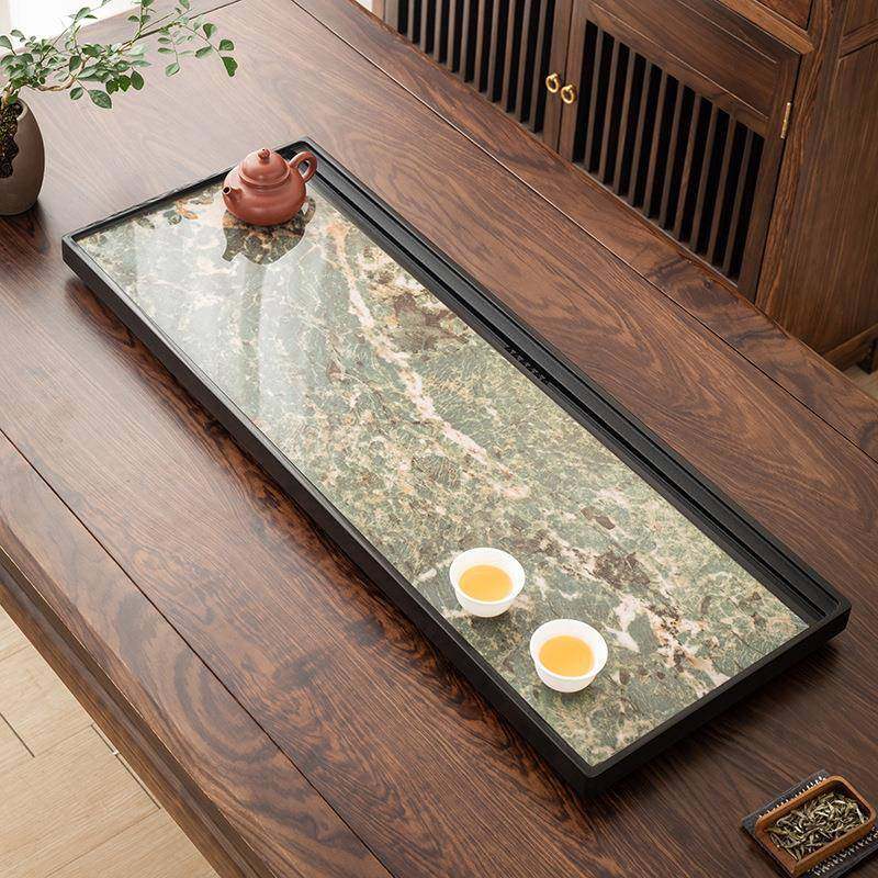 天然乌金石茶盘整块茶海家用岩板轻奢高端简约茶托盘办公室茶台