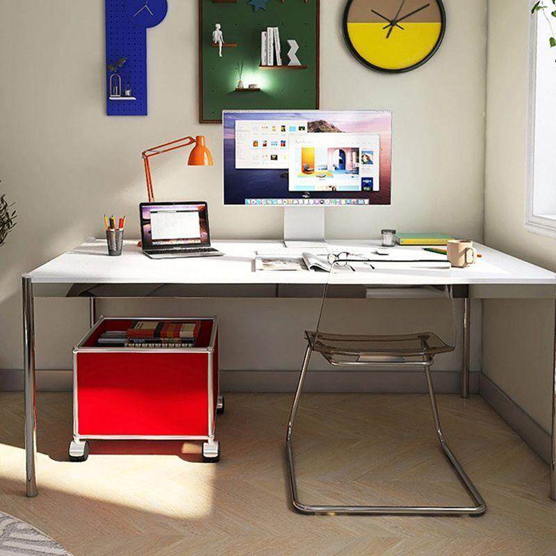 中古不锈钢餐桌极简长方形网红办公书桌电脑桌会议桌工作台简易桌