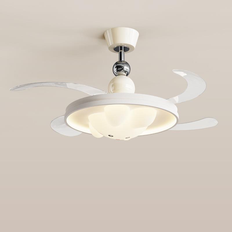 中古风风扇灯新型隐形吊扇灯餐厅卧室吊扇房间一体吊灯中山灯具