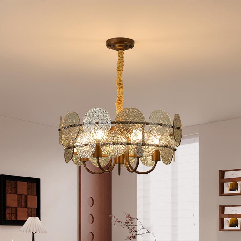 铁艺玻璃中古风吊灯别墅客厅餐厅设计师艺术水滴样板房灯具led