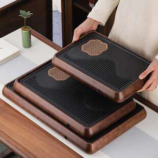 新款精品高端木石质茶盘高级茶台客厅家用蓄水排水两用办公室送礼