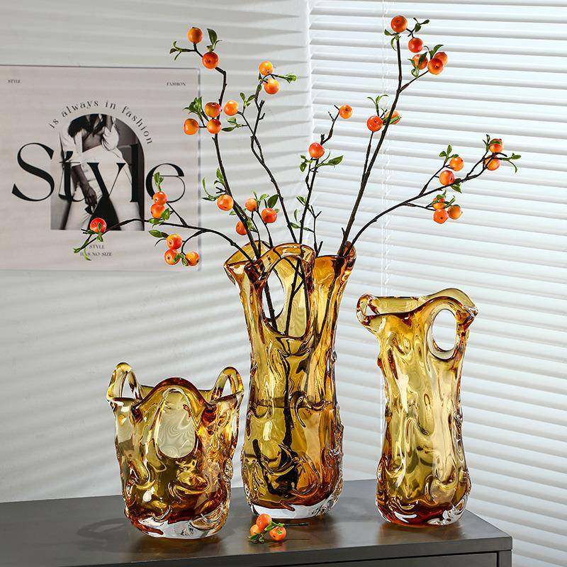 高档琉璃花瓶摆件客厅玻璃家居轻奢花器创意透明洞洞水培装饰花瓶,纺织面料/辅料/配套,纺织机械配件,淘宝优惠券,粉丝福利购,淘宝优惠卷