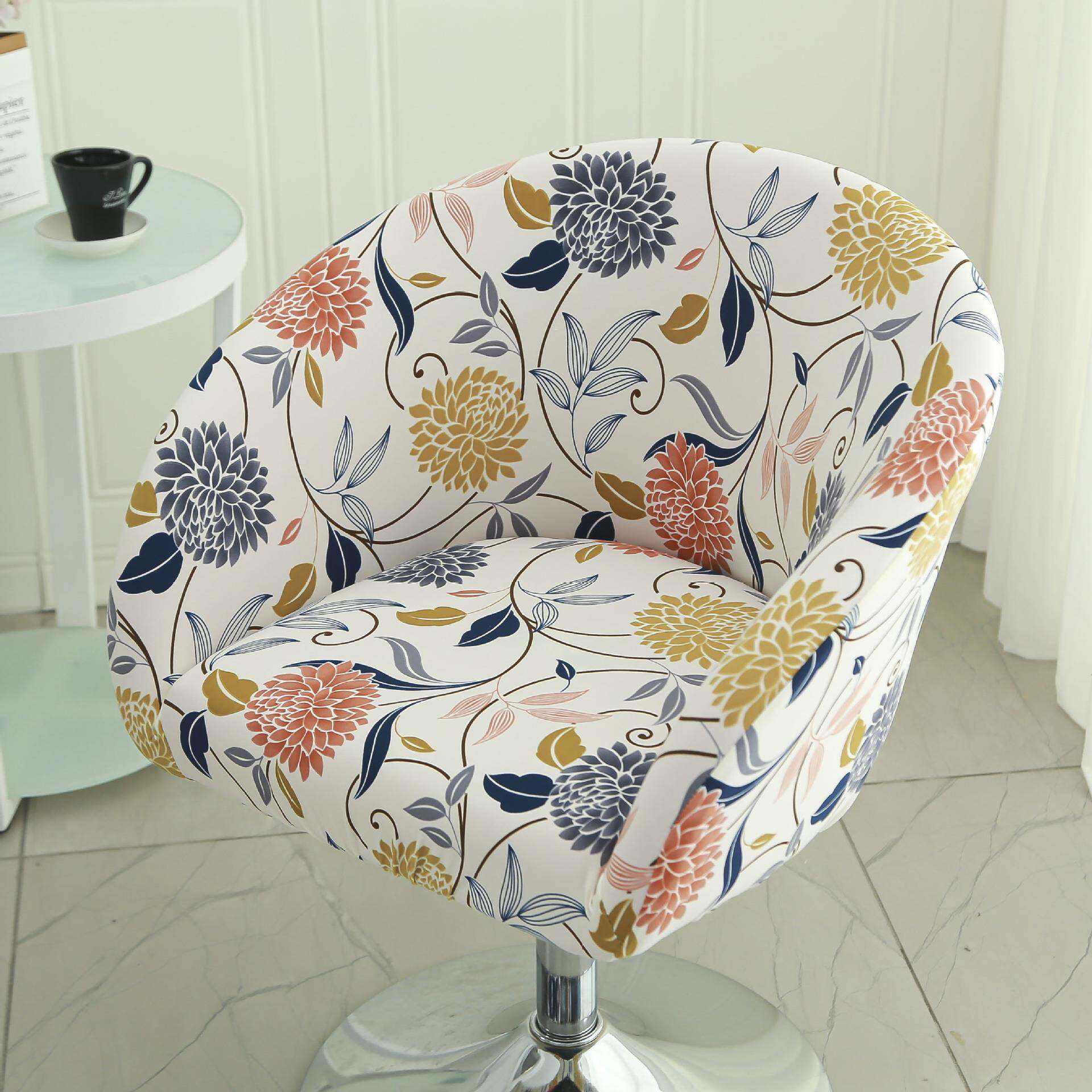 家用客厅椅套餐桌椅垫套罩一体弧形带扶手靠背椅子套椅背餐厅现代