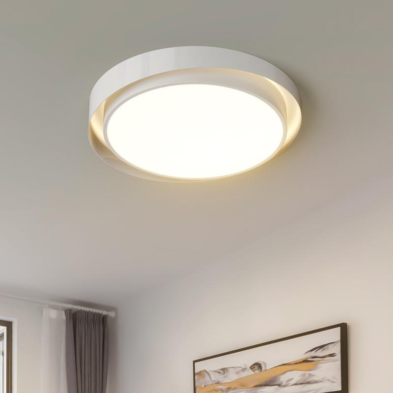 卧室灯吸顶灯简约现代白色圆形房间灯进口普瑞全光谱房间护眼灯具