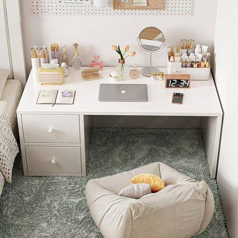 轻奢梳妆台奶油风卧室现代简约小型收纳柜带化妆镜简易少女化妆桌