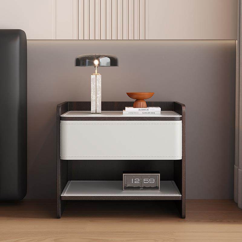 酒店床头柜民宿马鞍皮卧室收纳柜实木免漆宾馆床边柜意式极简柜子,电子元器件市场,其它元器件,淘宝优惠券,粉丝福利购,淘宝优惠卷
