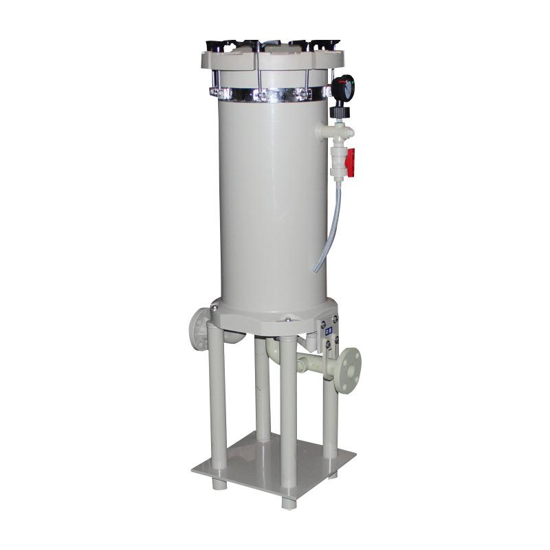 小型耐酸碱塑料过滤器PP活接式过滤桶电镀化学药液过滤泵防腐蚀