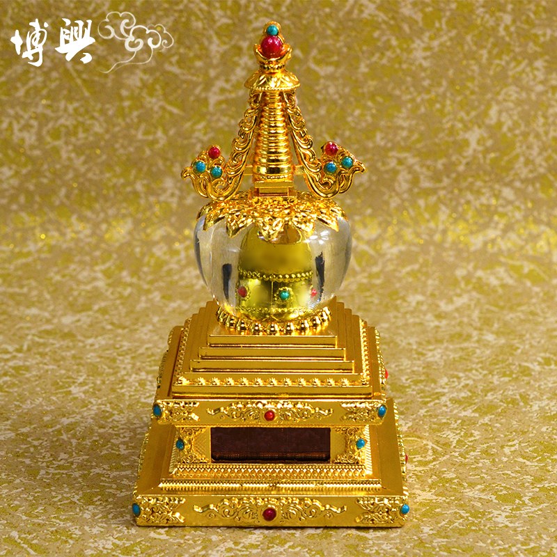 包邮新款车载 太阳能电池两用Q塔形摆件转金筒