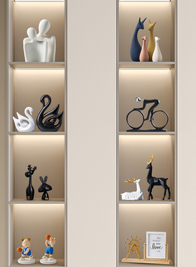 现代软装酒柜书架摆件简约高级感客厅样板K房家居软装饰品乔迁送