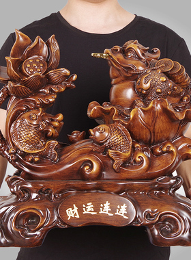 招财金蟾摆件鱼摆设公司办公室客厅店铺金蝉蟾蜍玄关开业工艺礼品