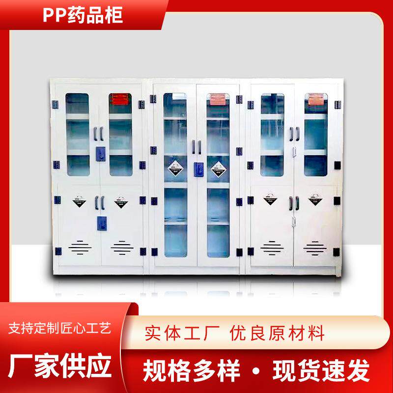 实验室化学药品柜 双锁器皿柜PP酸碱试剂柜 酸碱存储器皿柜