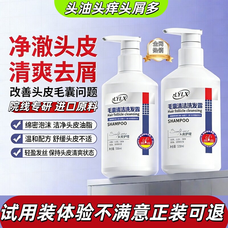 【重度头屑】LYLX进口毛炎宁洗发水去屑止痒控油蓬松头皮清洁发露