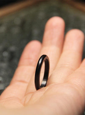 上觉手作墨原创手工黑檀木戒指紫光檀潮酷指环男女Y朋友礼物包邮