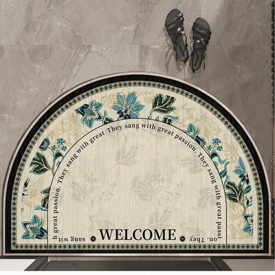 美式半圆形入户门地垫进门脚垫除尘门垫室外门口防滑耐脏复古地毯