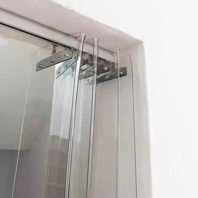 空调门帘可推拉折叠隔断帘透明塑料pvc隔热挡风店铺商用滑动软帘