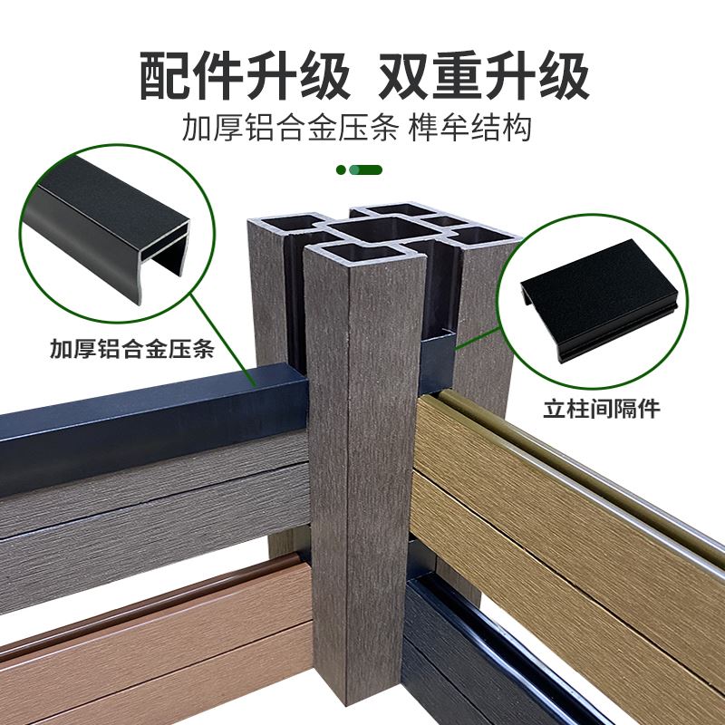 塑木围栏栅栏户外防腐木院子护栏庭院围墙木塑篱笆花园塑料隔墙板