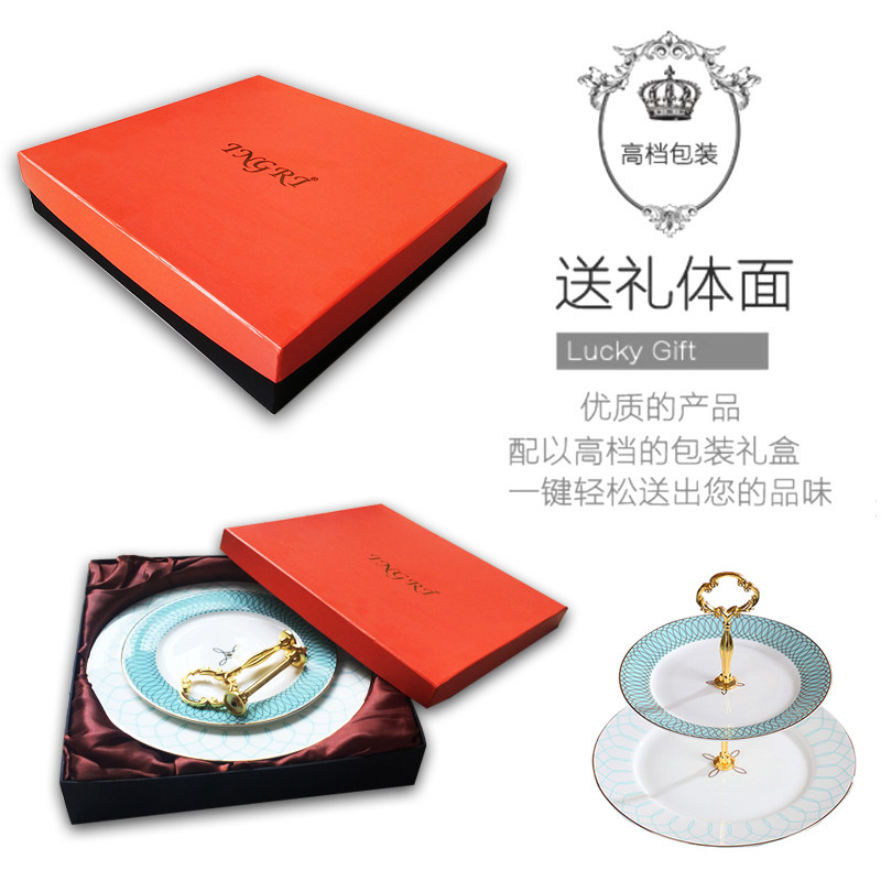 欧式骨瓷创意高档下午茶点心架两层三层盘水果糖果盘甜品台展示架