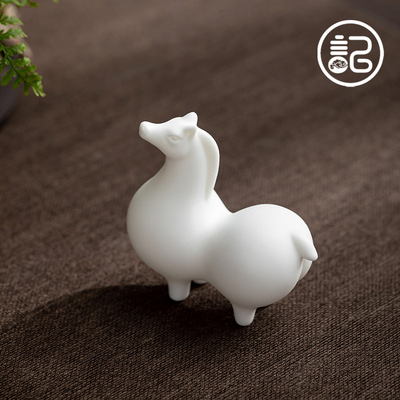记今朝 《德化白瓷》唐马摆件 简约中式禅意家居壁柜装饰工艺品