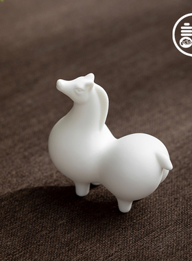 记今朝 《德化白瓷》唐马摆件 简约中式禅意家居壁柜装饰工艺品