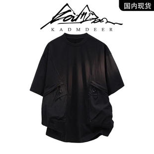 纯色口袋设计圆领情侣短袖 T恤 新款 DEER夏季 品牌现货撤柜 KADM
