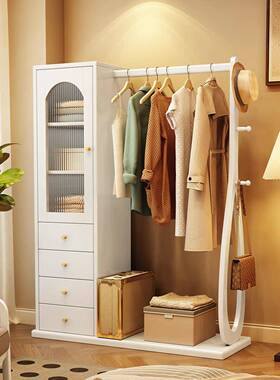 新式实木衣帽中室架斗34727柜一体置物大容量挂衣架架卧床尾收纳