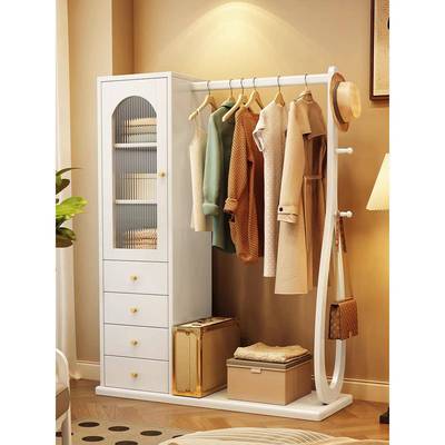 新式实木衣帽中室架斗34727柜一体置物大容量挂衣架架卧床尾收纳