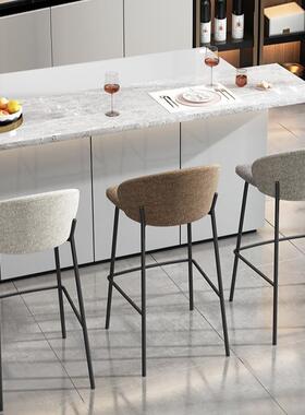 出口中东欧高美吧脚椅公区餐IWI厅岛椅布艺凳酒吧前台靠台背吧椅