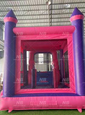 粉紫色气儿童充滑气GLJ蹦床城堡小型娱乐施充堡带蹦设床梯组合库