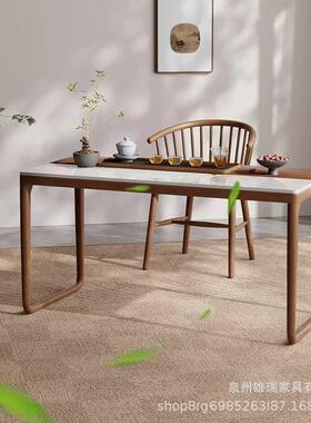 新闲中式木用岩板阳台茶桌KWD椅组合小户型客厅实家新款休功夫泡