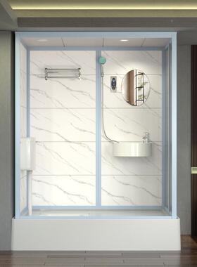 整式体式淋浴房一体成卫生间干50940湿分室离浴家用沐浴房集玻璃