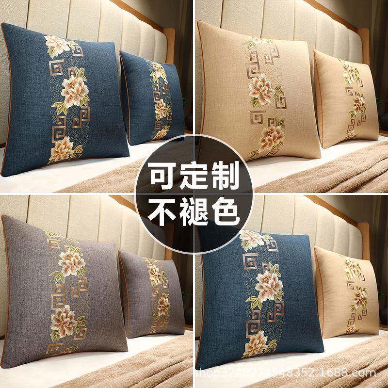 大抱枕沙FH厅中发国风含靠芯床头垫套方形新中式靠枕客靠背大号腰