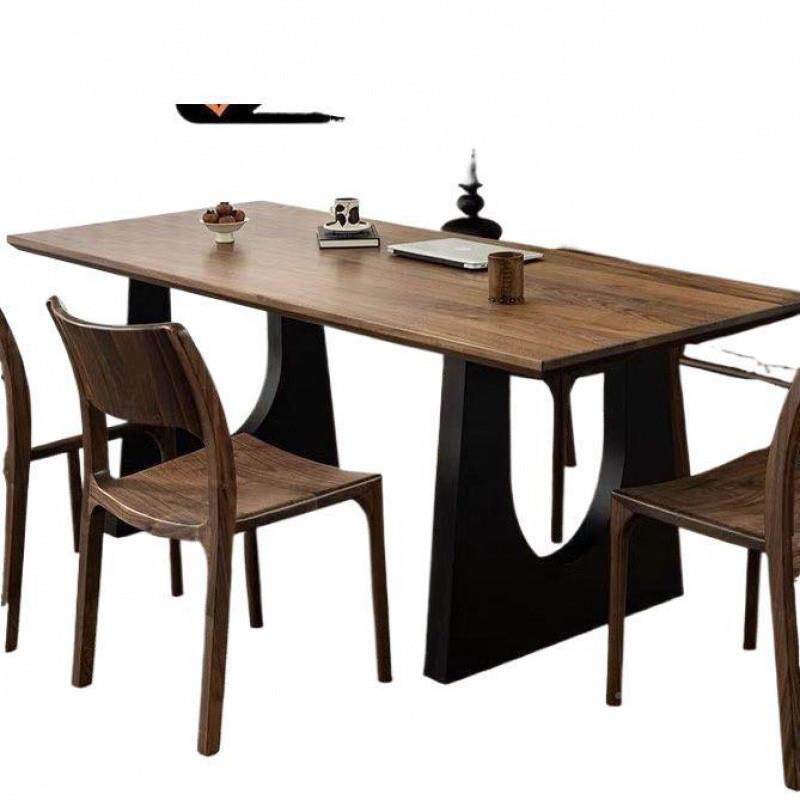 yu桌实餐h桌工作台一大板餐书桌体会议办无品牌/公桌胡木桃木色客