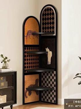 古风屏风落转地摆件客厅41380电视柜旁角柜复古中置物架多层收纳