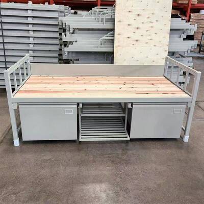 组合双床上下铺铁架床内务柜床41款1层3款制DCG式营具钢制高低双