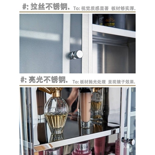 家用不锈钢碗柜厨房柜子壁挂式吊柜浴室推拉门储物柜阳台置物柜