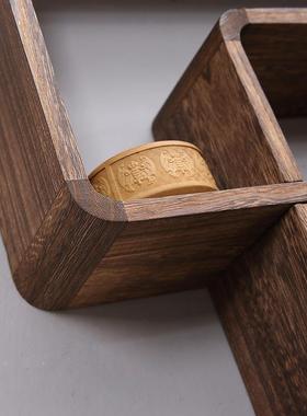 博古实架挂墙多宝阁木中式茶架挂式67903置物架墙上隔壁断客厅