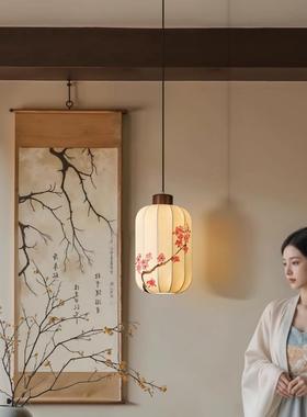 床新中式复古宋RBZ手蚕丝代美学卧室头小吊灯氛围入户玄关柜绘吊