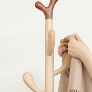 实木衣帽架简约家用衣服架意子衣架落地创卧室NFM5儿童挂衣架202