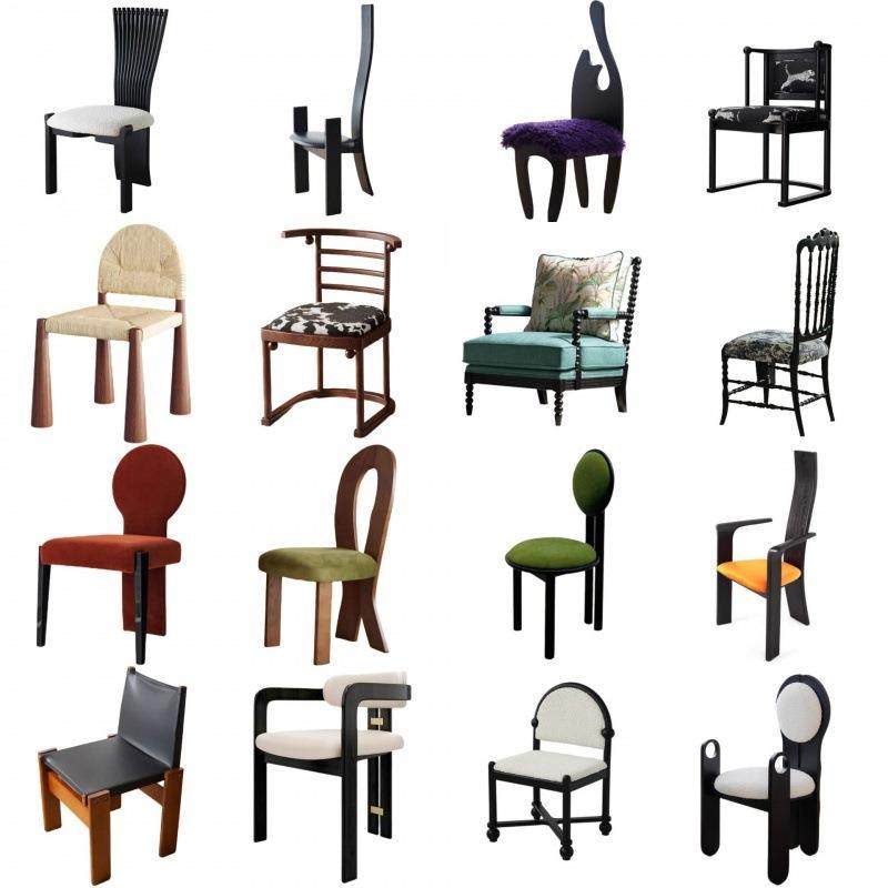 古风餐桌子法式复古中实木餐椅椅高诧无品牌/寂风家用设计师颜值