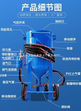 喷砂机小15675砂型除锈动式喷沙水机高压手动喷罐抛光翻新喷丸移