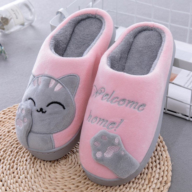 Women Fur Shoes Slippers House For Home Cotton Winter Floor